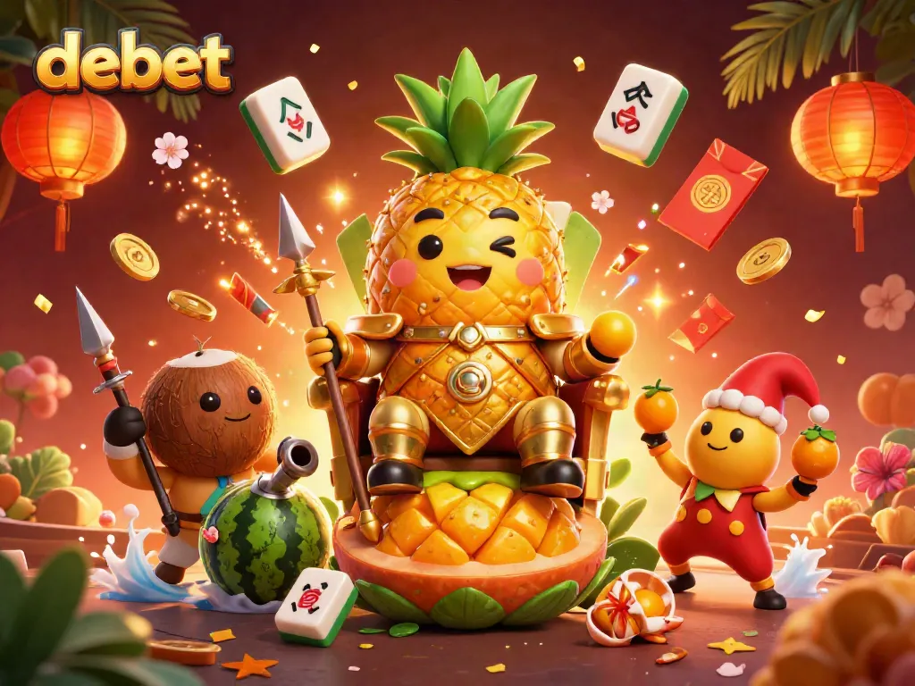 Play casino games and win with debet, featuring a vibrant beach-themed illustration.